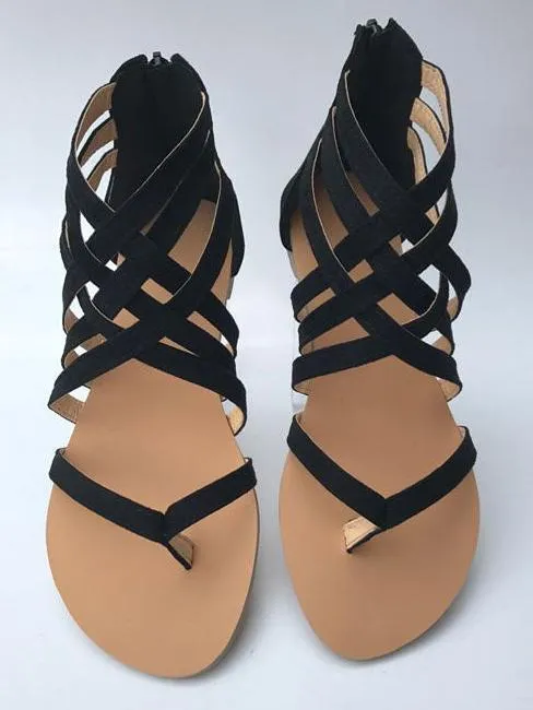 2018 Crossover Strap Low-heel Shoes For Women