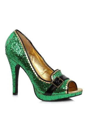 414-PATTY Costume Pump | Green Glitter