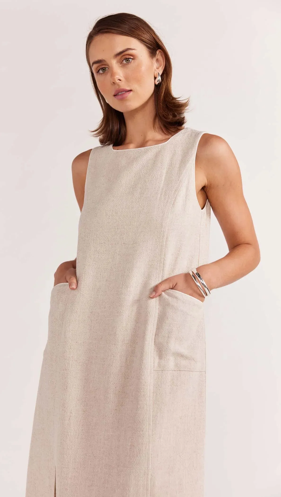 Alba Midi Dress - Natural Marle