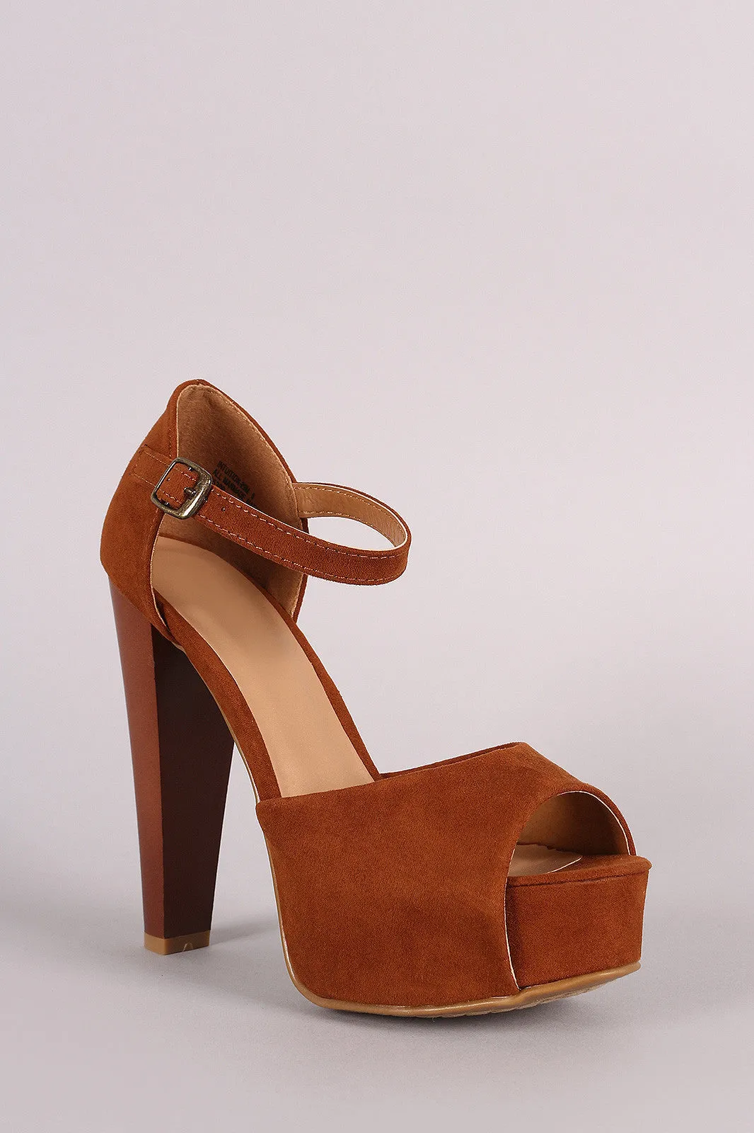 Bamboo Peep-Toe One Band Counter Platform Heel