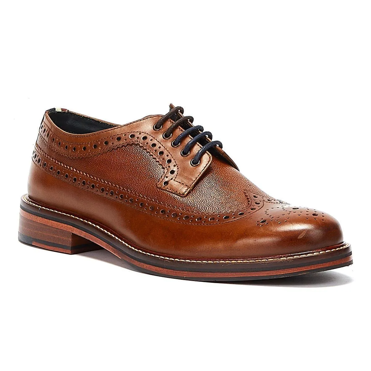 Ben Sherman Archie Brogue Leather Men's Tan Lace-Up Shoes