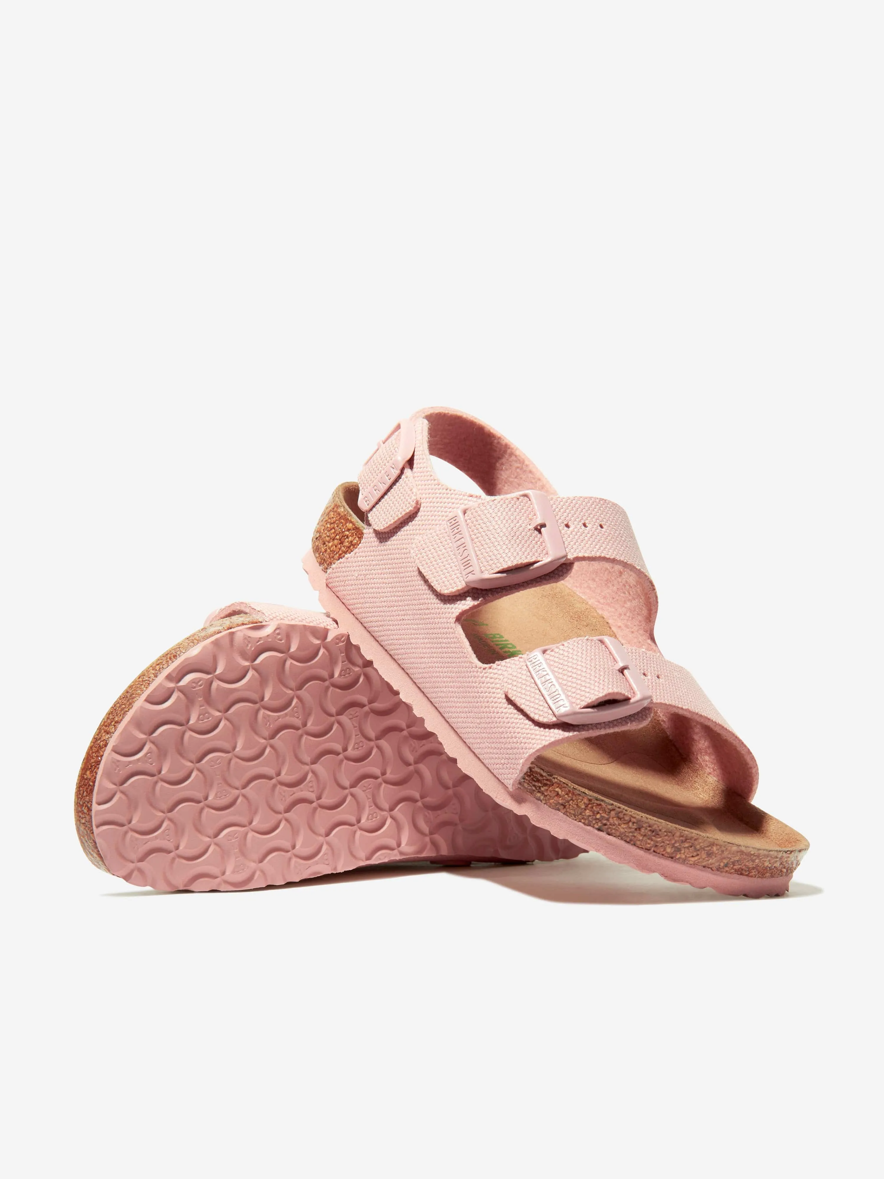 BIRKENSTOCK Girls Milano TEX Canvas Sandals in Pink