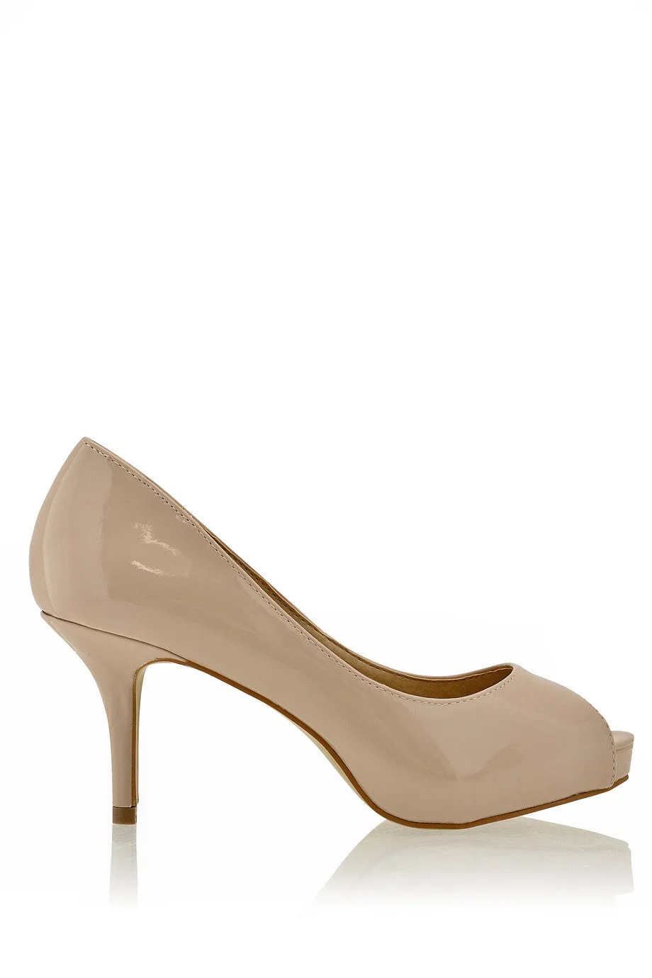 CAMERON Nude Patent Peep Toe