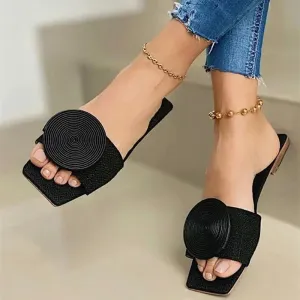 Casual Ladies Fashion Beach Shoes with Round Buckle