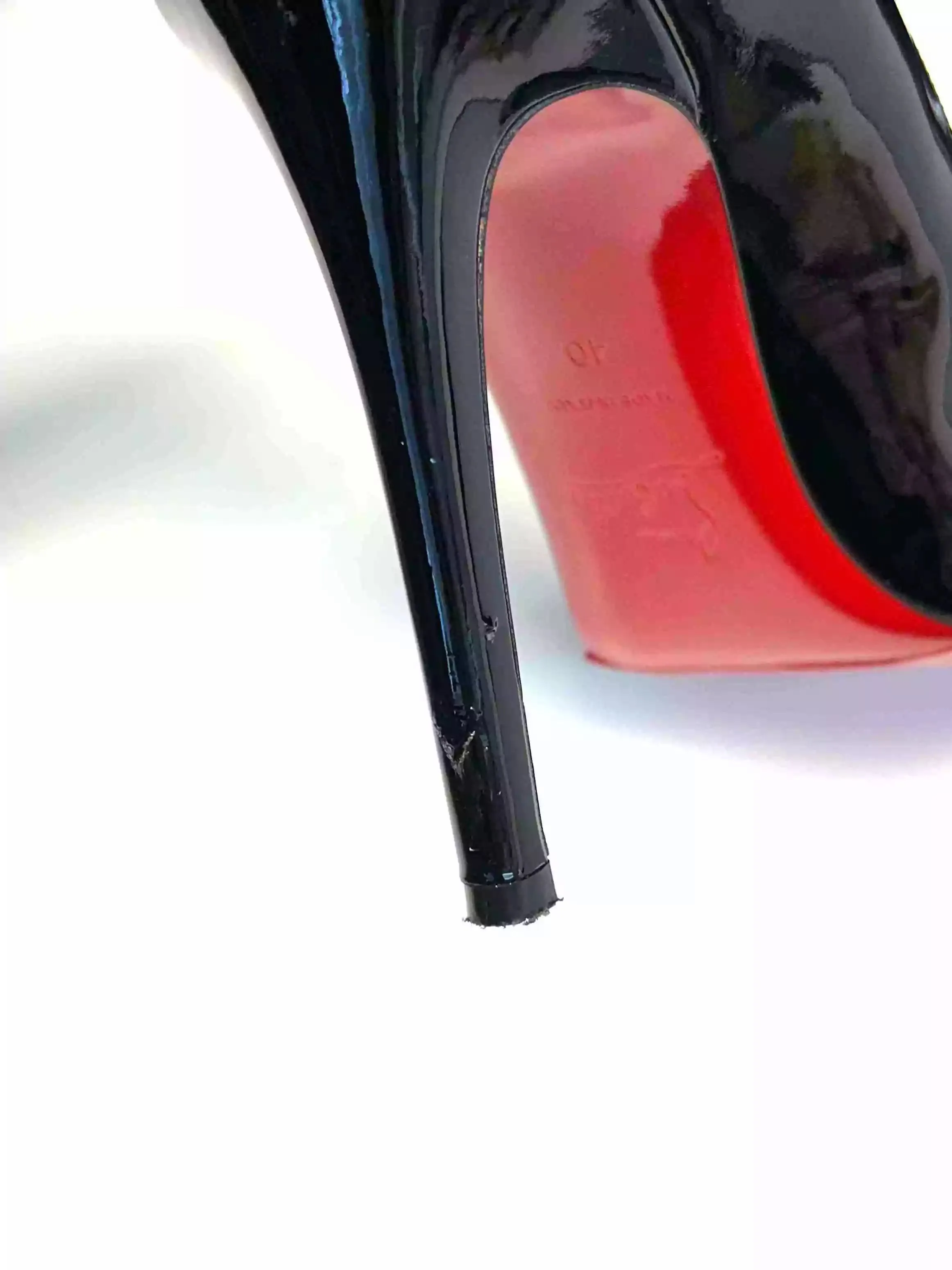 Christian Louboutin Pigalle 100 Black Patent Leather Pump Heels 40 UK 7