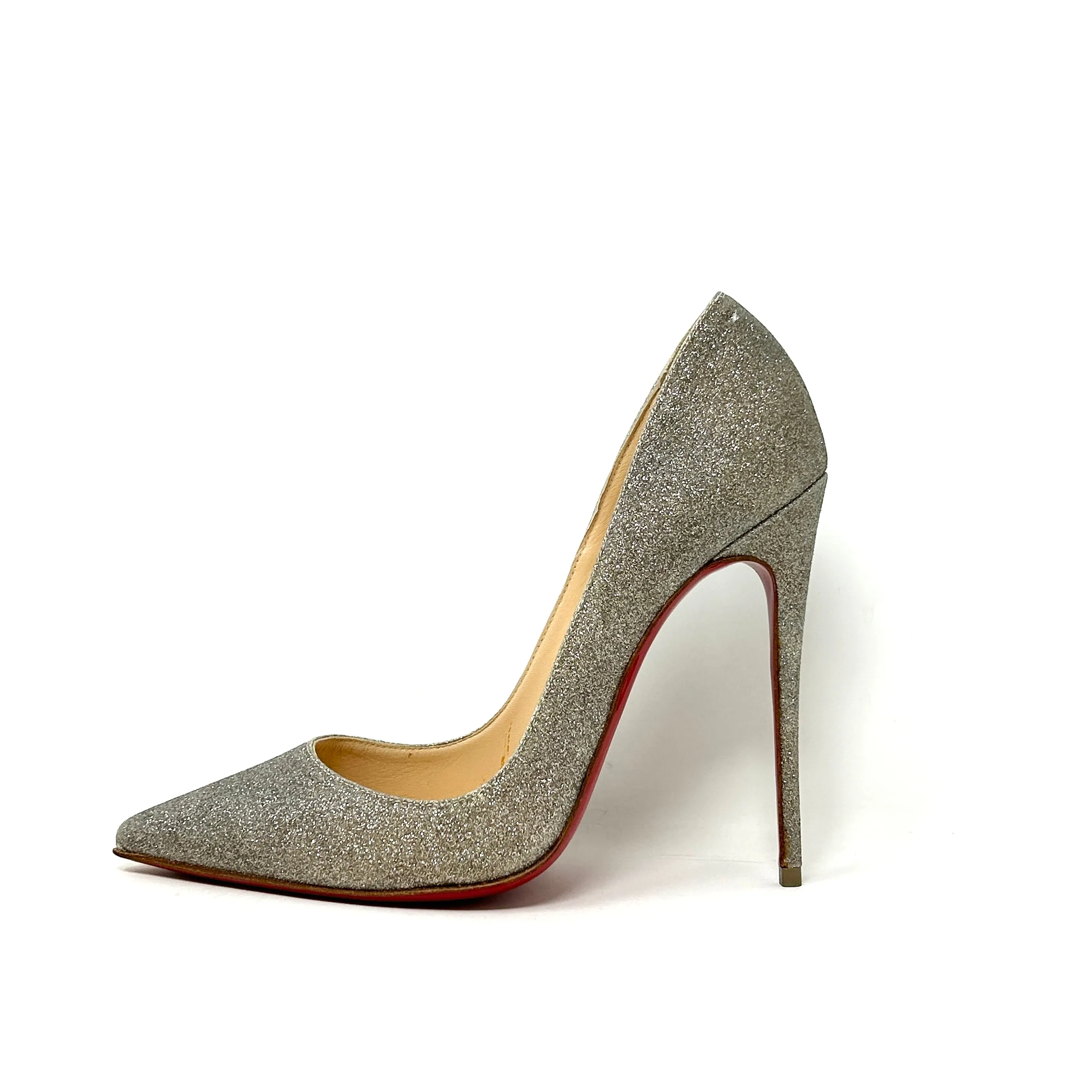 Christian Louboutin So Kate 120 Silver Glitter Pump Heels 38 UK 5