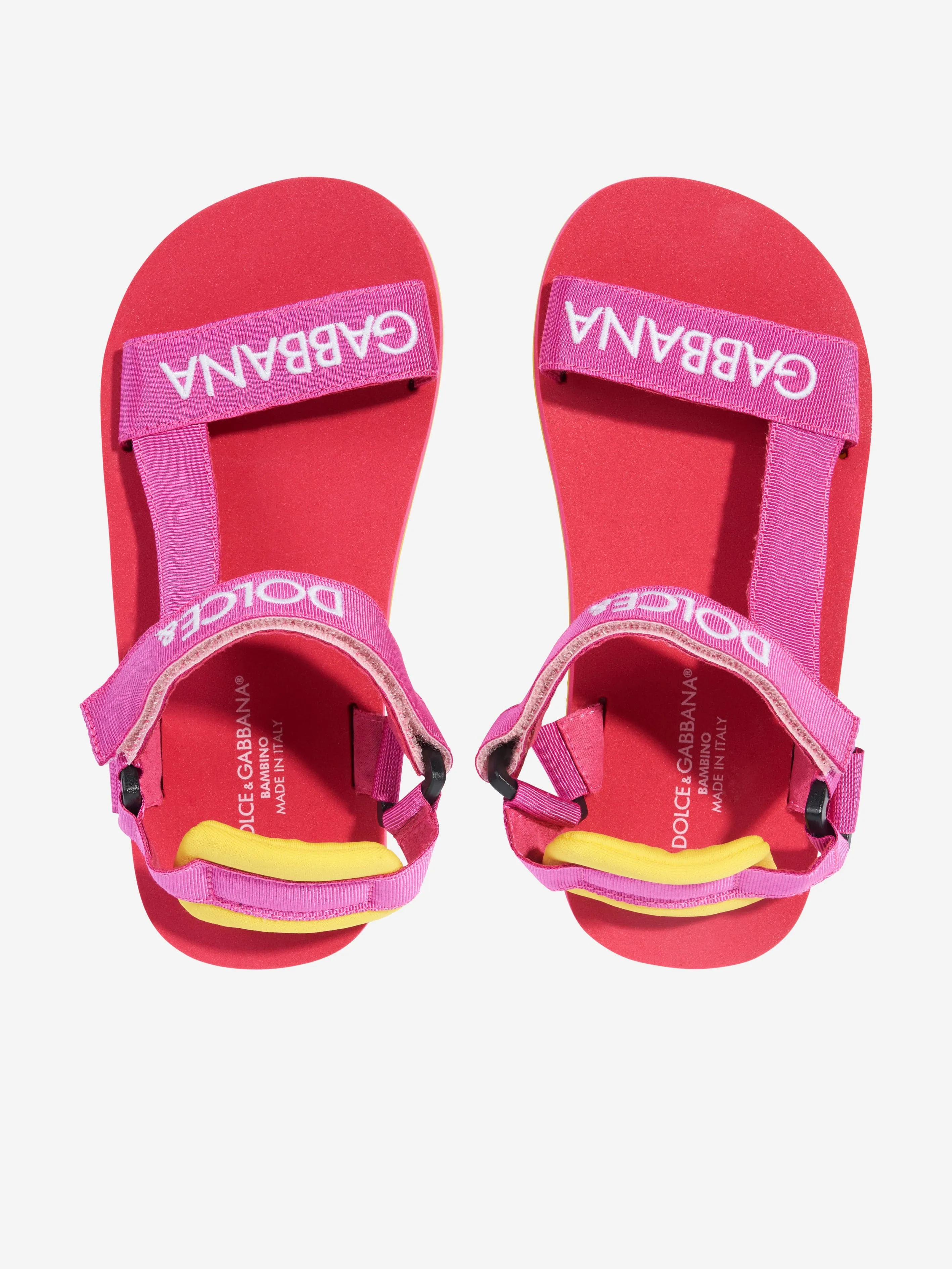 Dolce & Gabbana Girls Logo Strap Sandals in Pink