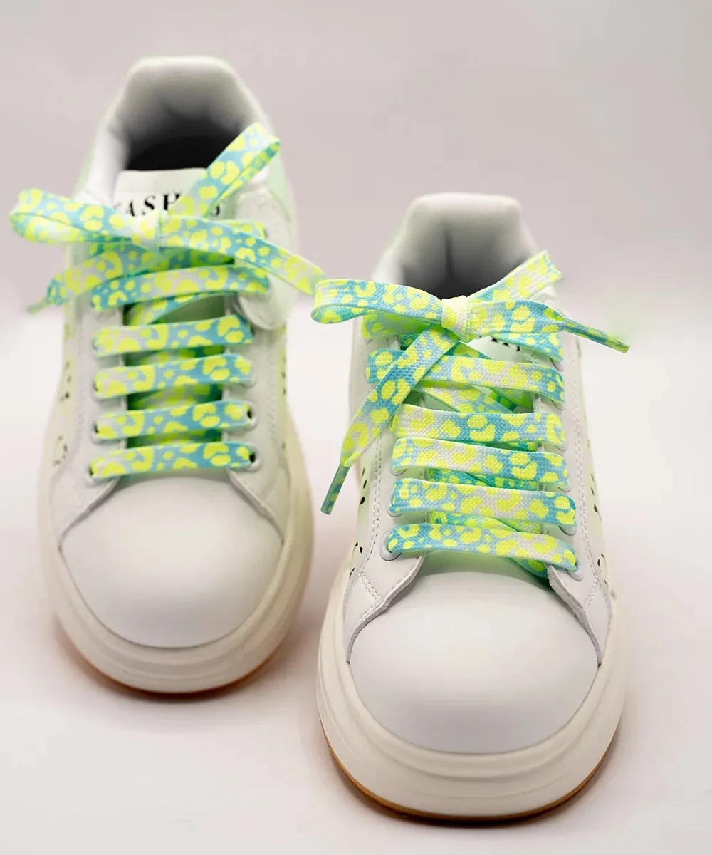 Green and White Coloured Printed Baby Shoes