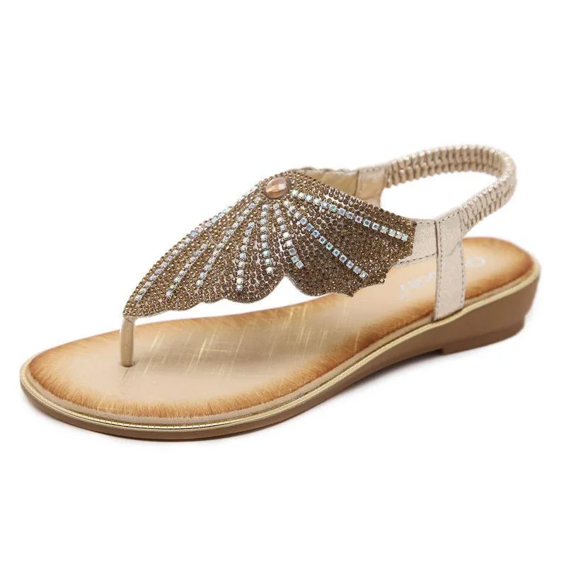 Holiday Beach Beach New Fashion Water Diamond Large Size Flat Shoes