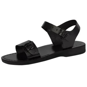 Holy Land Market Men/Women Biblical Jesus Leather Sandals/Slides From Jerusalem (Jerusalem  Black)