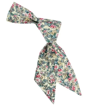 Ivory, Pink and Beige Floral Women's Tie