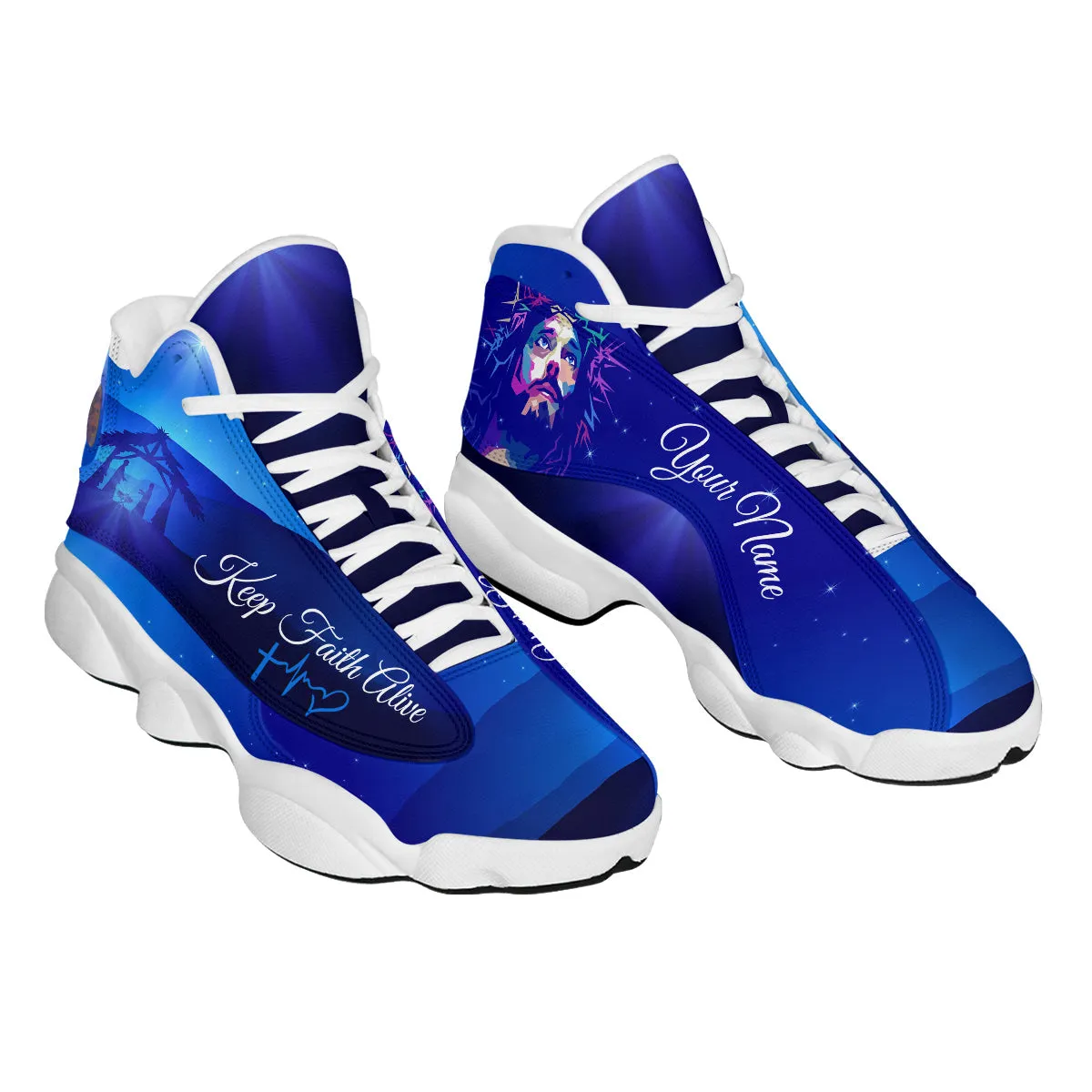 Keep Faith Alive Jesus Personalized Basketball Shoes For Men Women - Christian Shoes - Jesus Shoes - Unisex Basketball Shoes