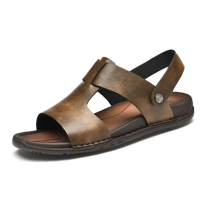 LuxeLeather  Summer Chic Buckle Sandals