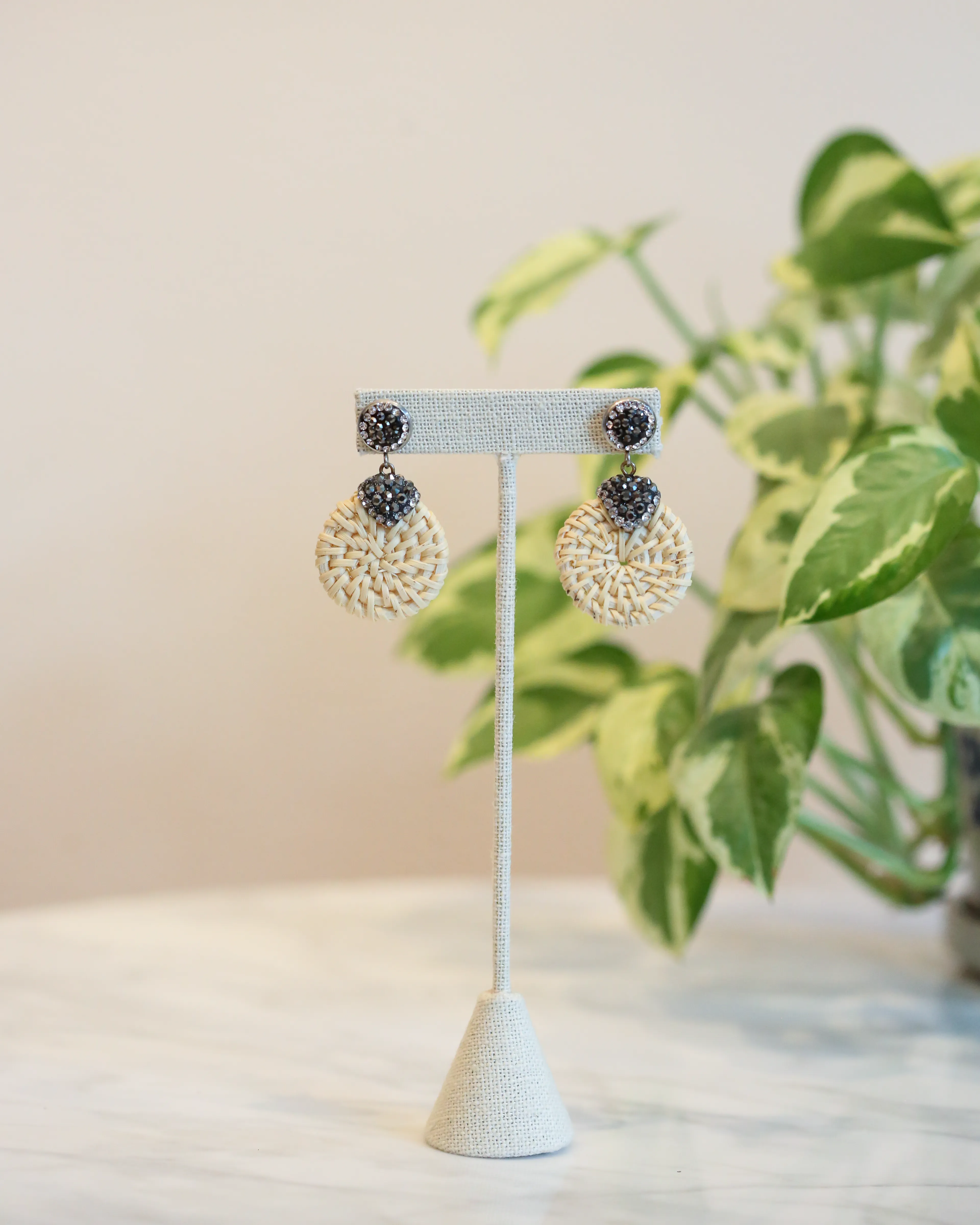 Mini Rattan Strass Earrings