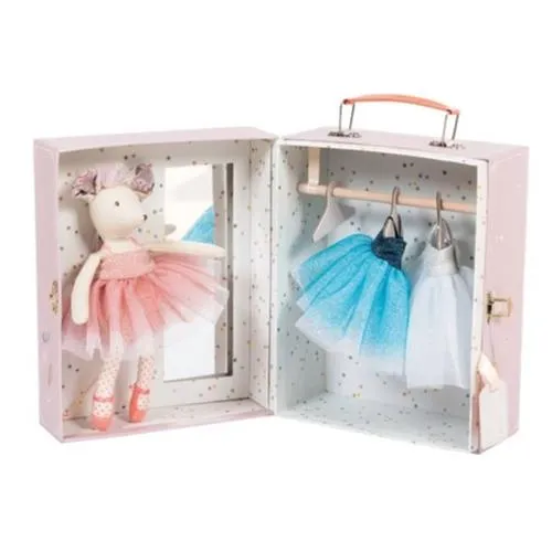 Moulin Roty Suitcase Ballerina Mouse and Tutus in Wardrobe