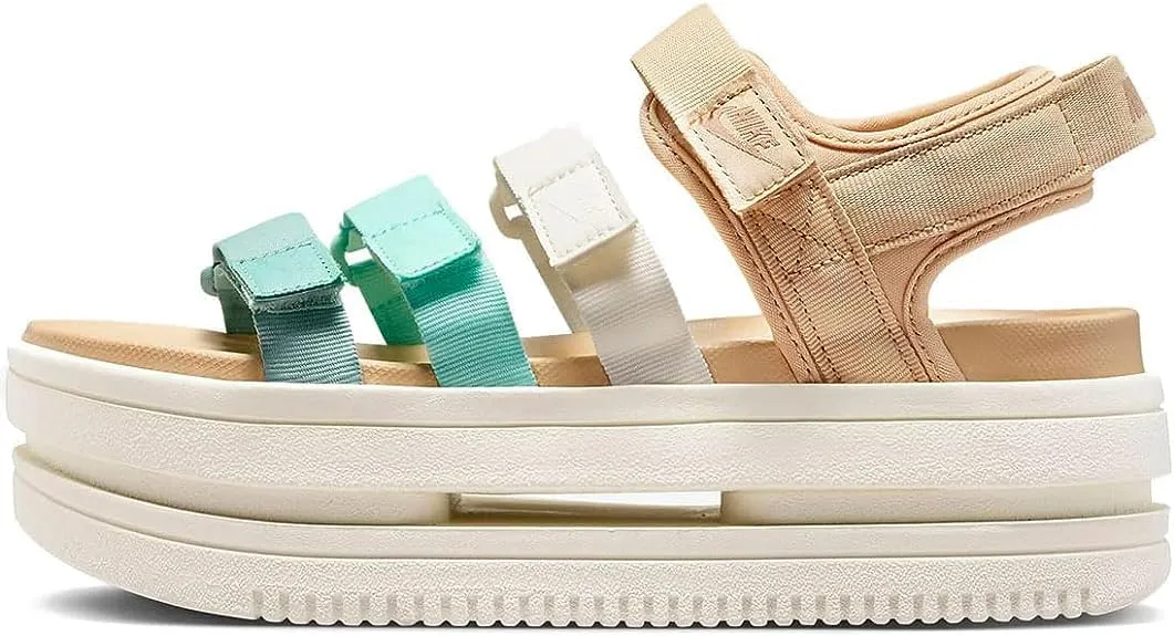 Nike W ICON Classic Sandal-Mineral/Hemp-Pale Ivory-Emerald RISE-DH0223-300-4.5UK