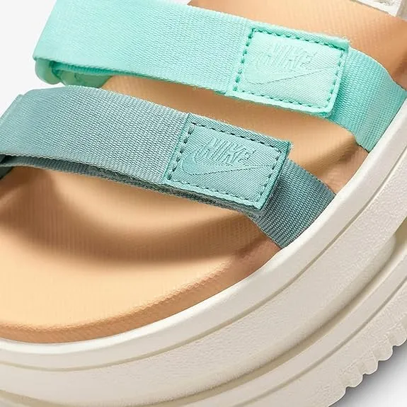 Nike W ICON Classic Sandal-Mineral/Hemp-Pale Ivory-Emerald RISE-DH0223-300-4.5UK