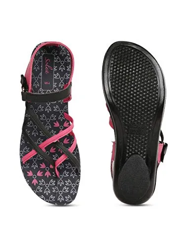 Paragon Women's Pink/Black Outdoor Sandals - 8 UK (40.5 EU) (PU7125L-Pink-Black)