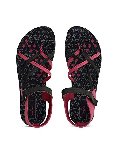 Paragon Women's Pink/Black Outdoor Sandals - 8 UK (40.5 EU) (PU7125L-Pink-Black)