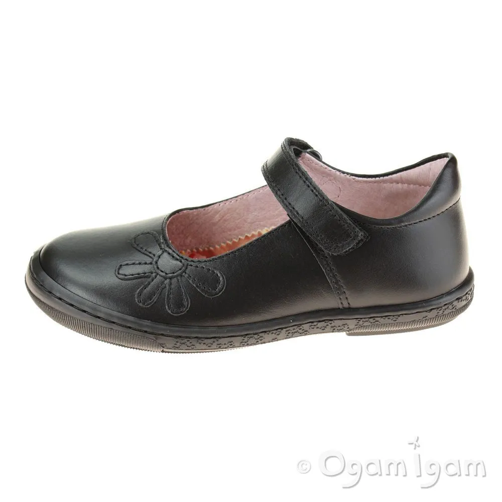 Petasil Donna Girls Black School Shoe