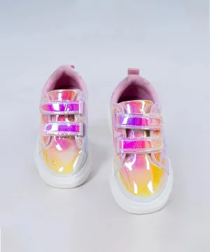 Pink Colored Multi Shade Party Sneakers for Girls