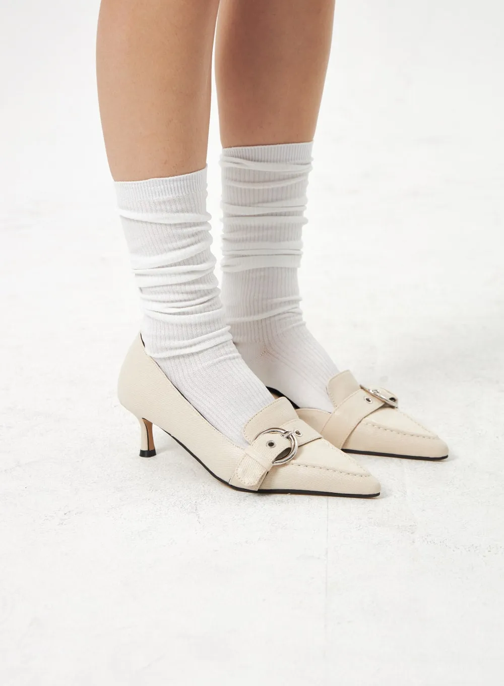 Pointed Toe Buckle Heels CA321