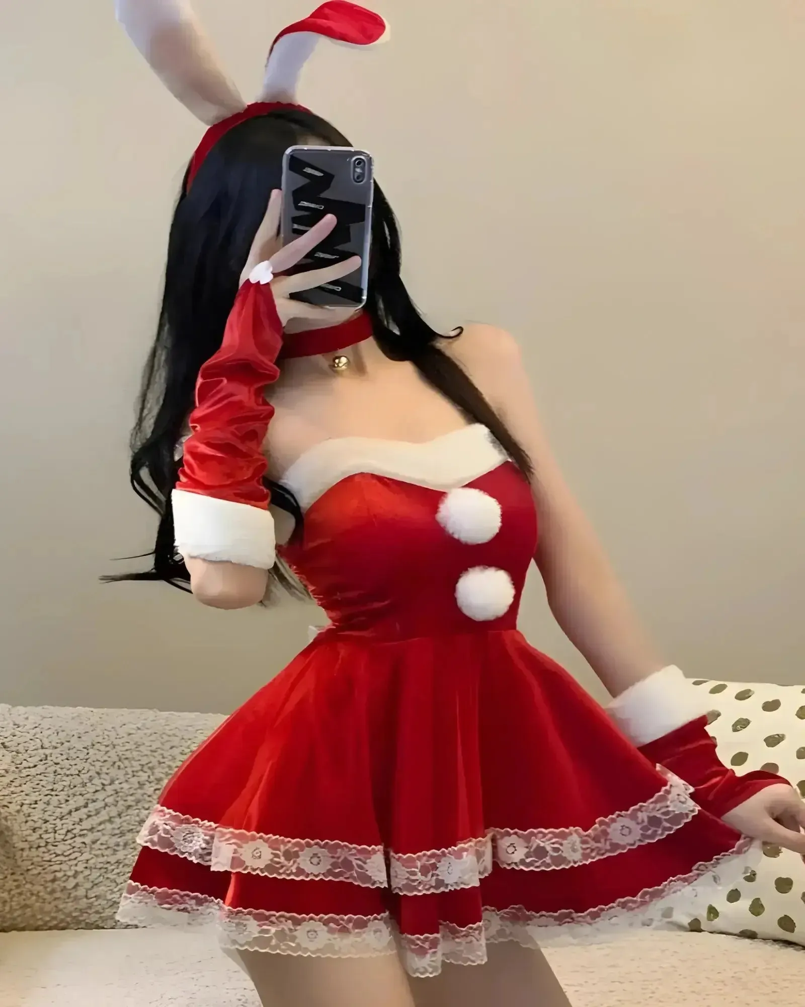 Red Santa Claus Costume - Off-Shoulder Christmas Cosplay From Costume Glamour