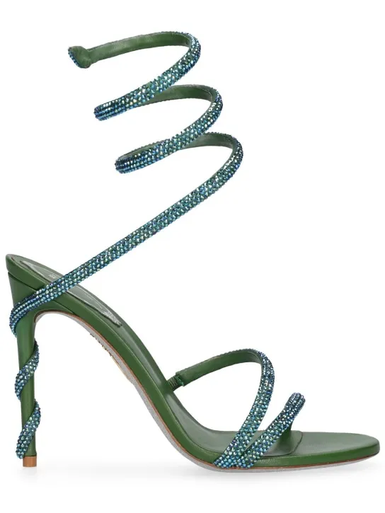 René Caovilla   105mm Margot satin &amp; crystal sandals 