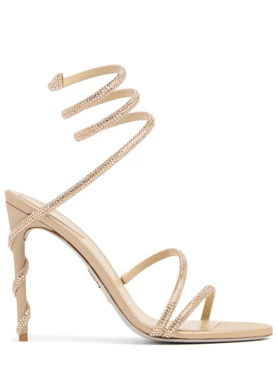 René Caovilla   105mm Margot satin &amp; crystal sandals 