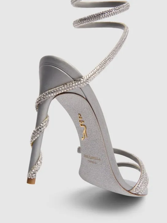 René Caovilla   105mm Margot satin &amp; crystal sandals 