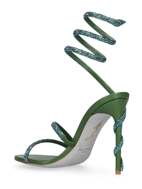 René Caovilla   105mm Margot satin &amp; crystal sandals 