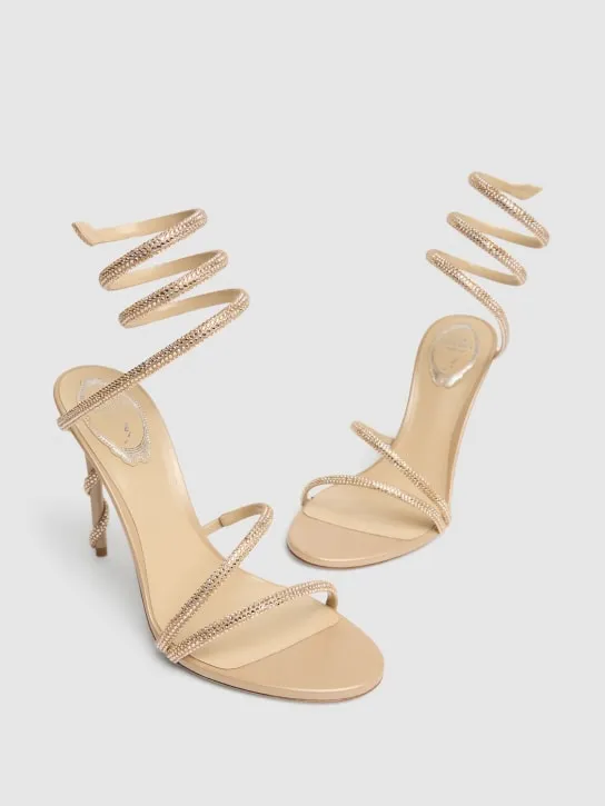 René Caovilla   105mm Margot satin &amp; crystal sandals 