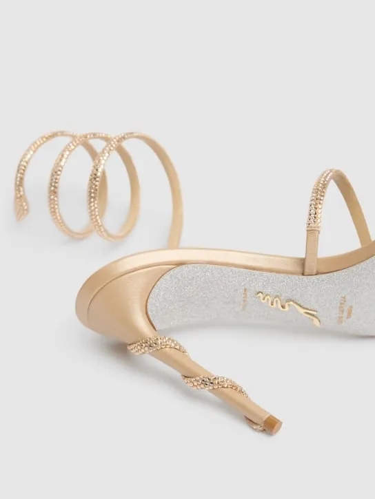 René Caovilla   105mm Margot satin &amp; crystal sandals 