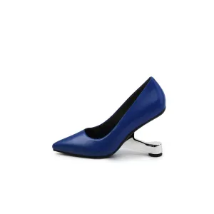 Sleek Pointed Toe Glass Heel Pumps